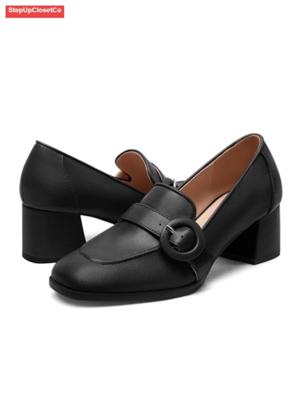 Loafers for Women Chunky Block Heel Pumps - Picture 6 of 6
